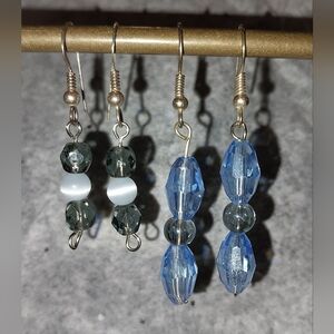2 Pair Beaded Dangle Earrings